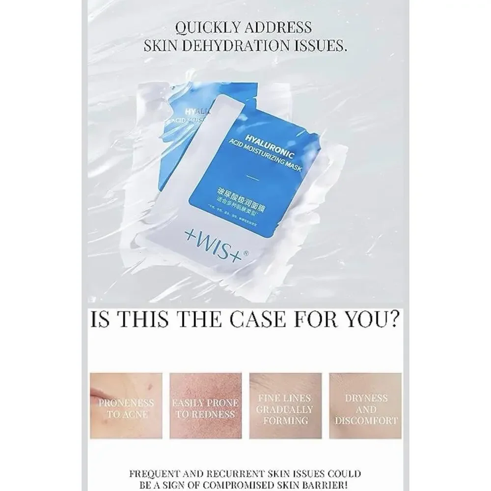 +WIS+ Hyaluronic Acid Face Mask Sheet For All Skin Types Hydrating New
